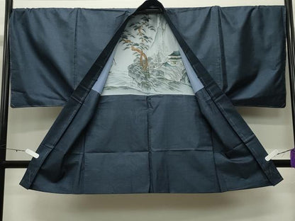 平和屋着物●男性　本場大島紬　アンサンブル　100亀甲　総詰め　キングサイズ　正絹　逸品　未使用　CABD8807gh