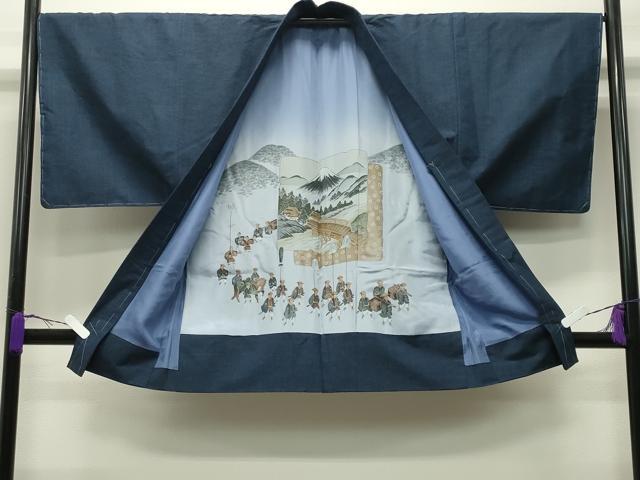 平和屋着物●男性　紬　アンサンブル　霞文　正絹　逸品　未使用　CABD8809gh