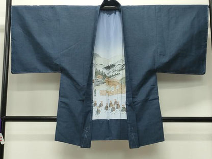 平和屋着物●男性　紬　アンサンブル　霞文　正絹　逸品　未使用　CABD8809gh