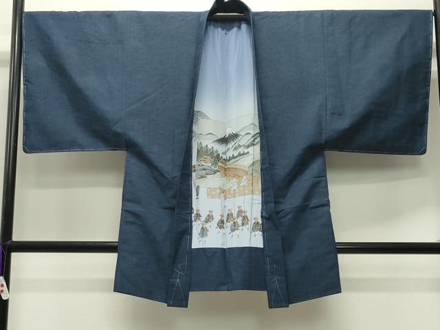 平和屋着物●男性　紬　アンサンブル　霞文　正絹　逸品　未使用　CABD8809gh