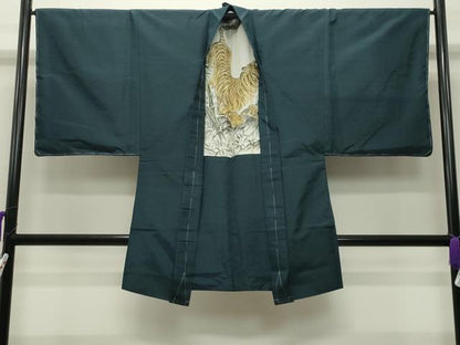平和屋着物●男性　紬　アンサンブル　色無地　褐返色　正絹　逸品　未使用　CABD8811gh