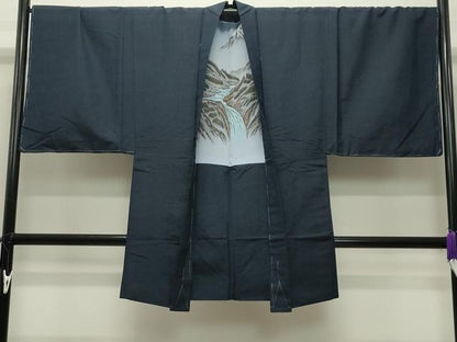 平和屋着物●男性　紬　アンサンブル　霞文　正絹　逸品　未使用　CABD8812gh