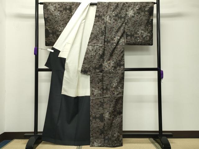 平和屋着物●都喜ヱ門　本場大島紬　泥染め　160亀甲　面影優しく　藤絹織物謹製　証紙付き　正絹　逸品　CABD8813gh
