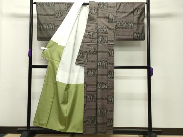 平和屋着物●都喜ヱ門　本場大島紬　9マルキ　ナイル墓情　藤絹織物謹製　証紙付き　正絹　逸品　CABD8817gh