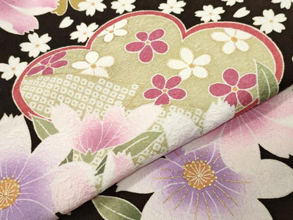 平和屋着物●豪華振袖　刺繍　舞桜花文　暈し染め　金彩　正絹　逸品　CABD8819gh