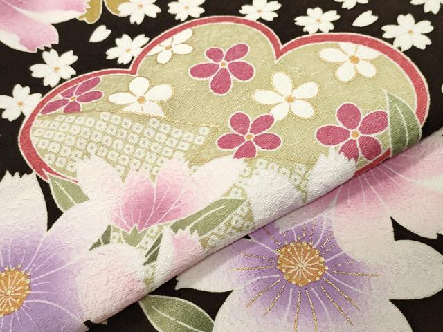平和屋着物●豪華振袖　刺繍　舞桜花文　暈し染め　金彩　正絹　逸品　CABD8819gh