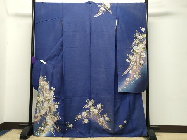 平和屋着物●豪華振袖　辻が花　絞り　暈し染め　金通し地　さが美扱い　正絹　逸品　CABD8820gh