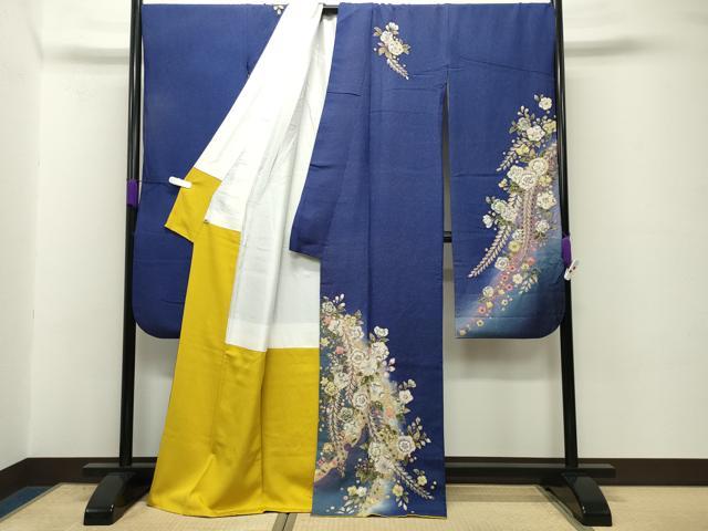 平和屋着物●豪華振袖　辻が花　絞り　暈し染め　金通し地　さが美扱い　正絹　逸品　CABD8820gh