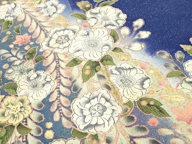 平和屋着物●豪華振袖　辻が花　絞り　暈し染め　金通し地　さが美扱い　正絹　逸品　CABD8820gh
