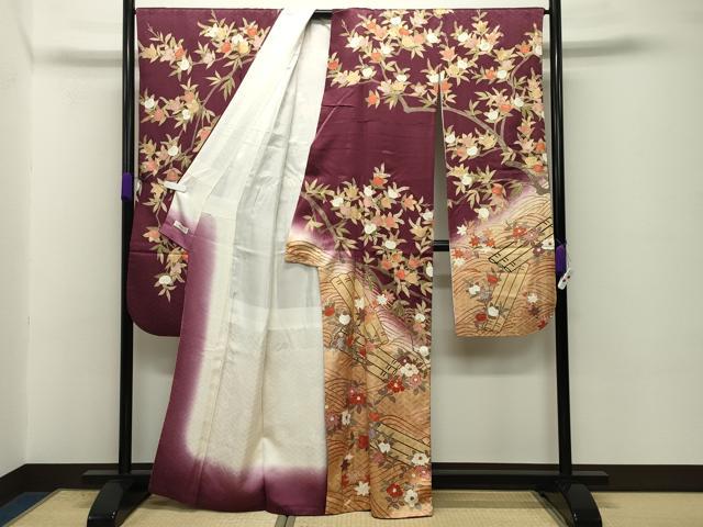平和屋着物●十日町老舗ブランド　吉澤友禅　吾妻徳穂　振袖　駒刺繍　橘花筏　暈し染め　金彩　やまと誂製　正絹　逸品　CABD8821gh