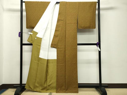 平和屋着物●重要無形文化財　人間国宝　中村勇二郎　江戸小紋　古代菊　正絹　逸品　未使用　CABD8826gh