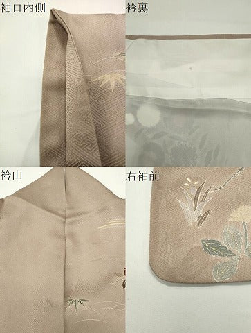 平和屋着物●訪問着　駒刺繍　流水松竹梅文　暈し染め　金彩　正絹　逸品　CABD8827gh