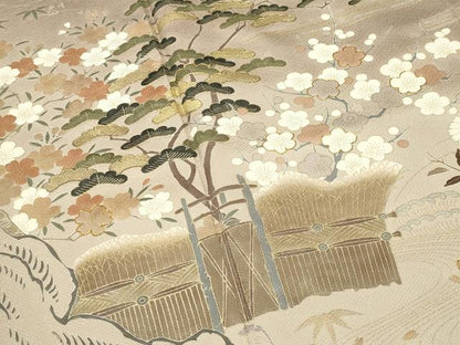 平和屋着物●訪問着　駒刺繍　流水松竹梅文　暈し染め　金彩　正絹　逸品　CABD8827gh