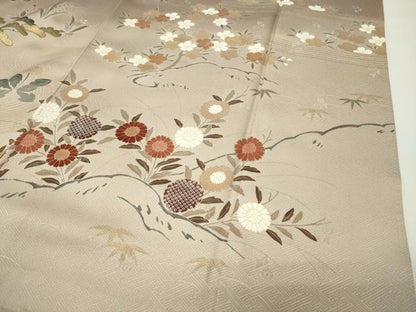 平和屋着物●訪問着　駒刺繍　流水松竹梅文　暈し染め　金彩　正絹　逸品　CABD8827gh