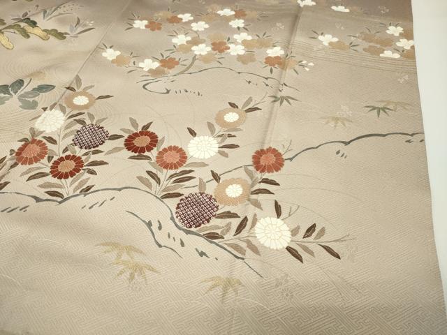 平和屋着物●訪問着　駒刺繍　流水松竹梅文　暈し染め　金彩　正絹　逸品　CABD8827gh