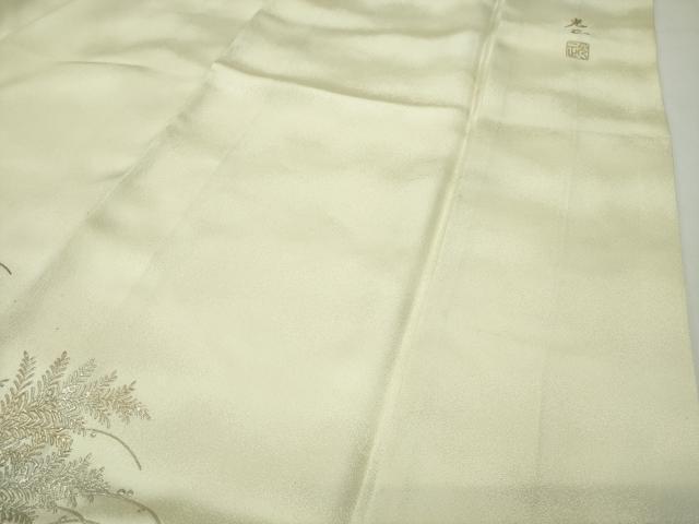 平和屋着物●金彩友禅　卓越技能者・名工・和田光正　訪問着　檜扇花文　暈し染め　金銀彩　正絹　逸品　未使用　CABD8829gh