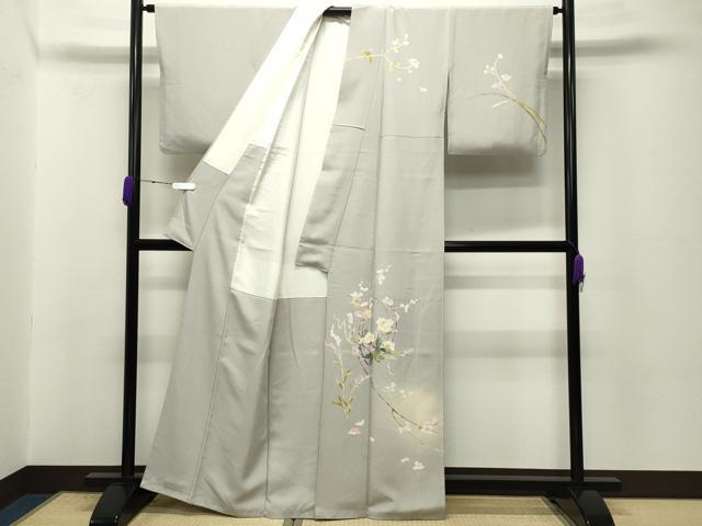 平和屋着物●京加賀友禅　百貫石峰　訪問着　枝花文　蛍暈し　正絹　逸品　CABD8830gh