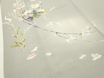 平和屋着物●京加賀友禅　百貫石峰　訪問着　枝花文　蛍暈し　正絹　逸品　CABD8830gh