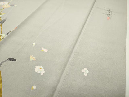 平和屋着物●京加賀友禅　百貫石峰　訪問着　枝花文　蛍暈し　正絹　逸品　CABD8830gh