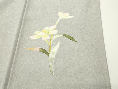 平和屋着物●京加賀友禅　百貫石峰　訪問着　枝花文　蛍暈し　正絹　逸品　CABD8830gh