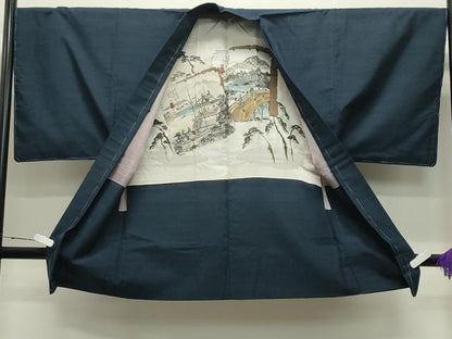 平和屋着物●男性　紬　アンサンブル　色無地　褐返色　正絹　逸品　未使用　CABD8832gh