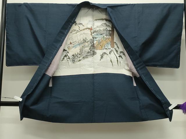 平和屋着物●男性　紬　アンサンブル　色無地　褐返色　正絹　逸品　未使用　CABD8832gh