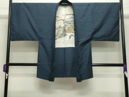 平和屋着物●男性　紬　アンサンブル　色無地　褐返色　正絹　逸品　未使用　CABD8832gh
