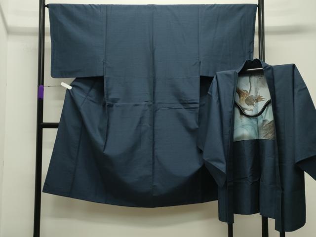 平和屋着物●男性　紬　アンサンブル　100亀甲　総詰め　正絹　逸品　未使用　CABD8833gh
