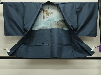 平和屋着物●男性　紬　アンサンブル　100亀甲　総詰め　正絹　逸品　未使用　CABD8833gh
