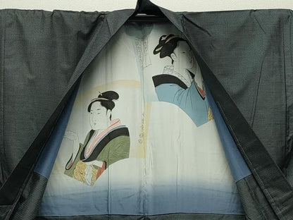 平和屋着物●男性　本場大島紬　アンサンブル　100亀甲　総詰め　キングサイズ　正絹　逸品　未使用　CABD8834gh