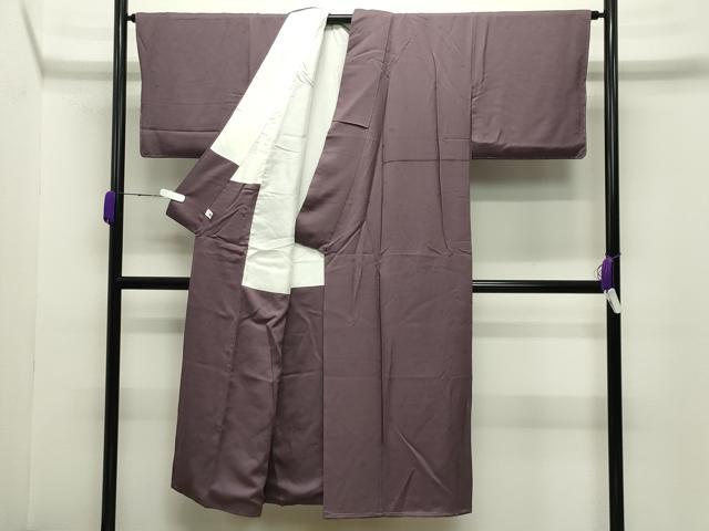 平和屋着物●本草木染作家　圓啓　色無地　花菱地紋　葡萄鼠色　正絹　逸品　未使用　CABD8839gh