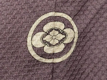平和屋着物●本草木染作家　圓啓　色無地　花菱地紋　葡萄鼠色　正絹　逸品　未使用　CABD8839gh