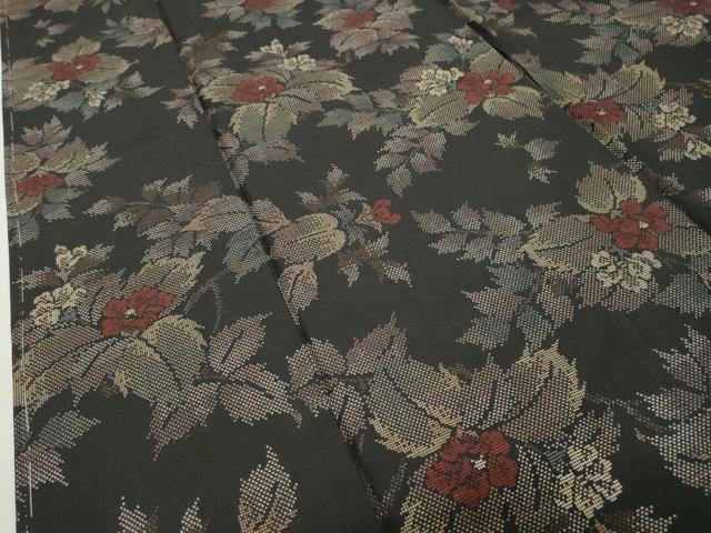 平和屋着物●本場大島紬　7マルキ　草花文　正絹　逸品　CABD8840gh