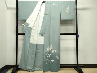 平和屋着物●訪問着　友禅　作家物　枝花文　暈し染め　正絹　逸品　CABD8844gh