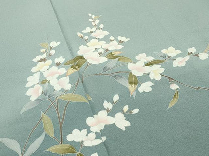 平和屋着物●訪問着　友禅　作家物　枝花文　暈し染め　正絹　逸品　CABD8844gh