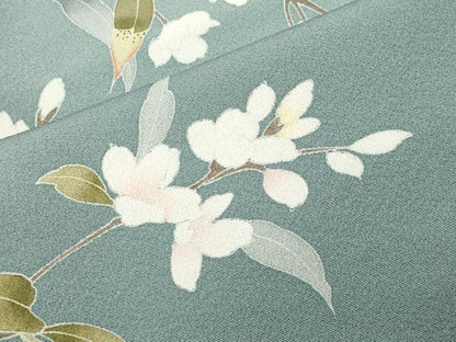 平和屋着物●訪問着　友禅　作家物　枝花文　暈し染め　正絹　逸品　CABD8844gh