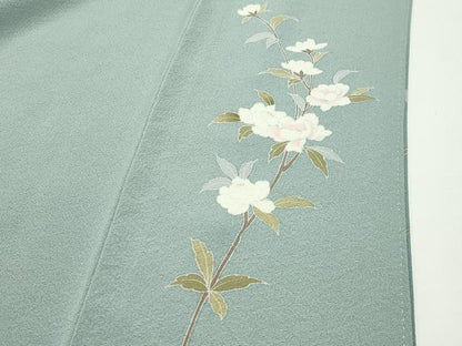 平和屋着物●訪問着　友禅　作家物　枝花文　暈し染め　正絹　逸品　CABD8844gh