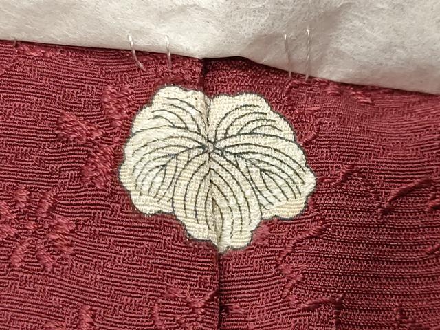 平和屋着物●上質な色無地　舞花地紋　小豆色　さが美扱い　ロング丈　正絹　逸品　未使用　CABD8845gh