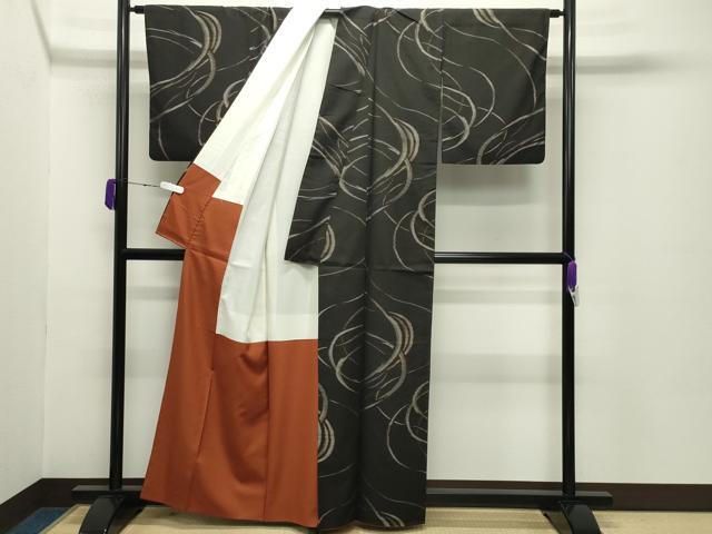 平和屋着物●上質な紬　吉祥文　正絹　逸品　CABD8847gh