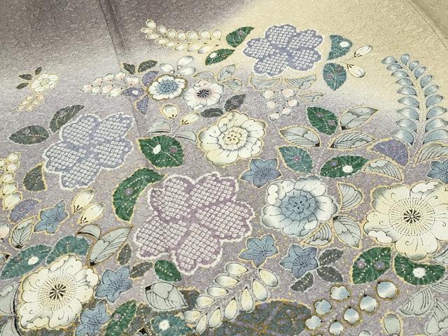 平和屋着物●訪問着　辻が花　絞り　暈し染め　金彩　正絹　逸品　CABD8850gh