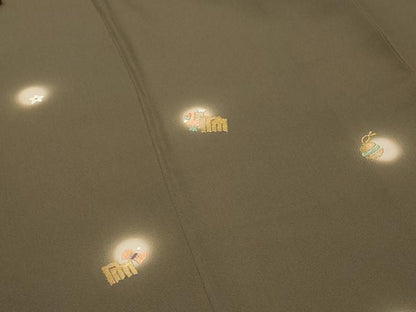 平和屋着物●訪問着　竹屋町刺繍　源氏香　宝尽くし文　蛍暈し　金糸　正絹　逸品　CABD8851gh