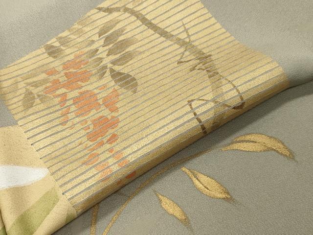 平和屋着物●訪問着　刺繍　色紙重ね花文　暈し染め　金彩　正絹　逸品　未使用　CABD8852gh