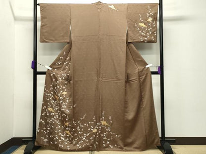 平和屋着物●訪問着　扇面花文　金彩　正絹　逸品　CABD8853gh