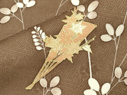 平和屋着物●訪問着　扇面花文　金彩　正絹　逸品　CABD8853gh