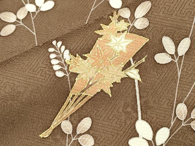 平和屋着物●訪問着　扇面花文　金彩　正絹　逸品　CABD8853gh