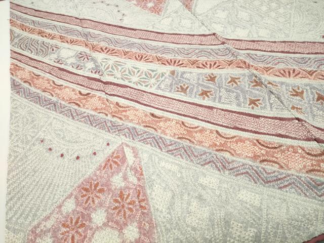 平和屋着物●訪問着　総絞り　切嵌花文　正絹　逸品　CABD8854gh
