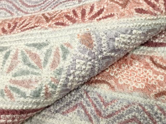平和屋着物●訪問着　総絞り　切嵌花文　正絹　逸品　CABD8854gh