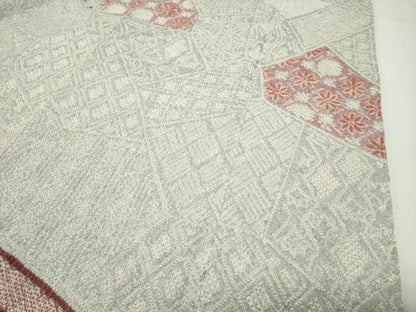 平和屋着物●訪問着　総絞り　切嵌花文　正絹　逸品　CABD8854gh