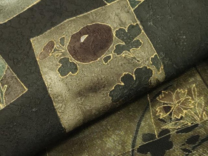 平和屋着物●訪問着　色紙重ね草花文　金彩　正絹　逸品　CABD8856gh
