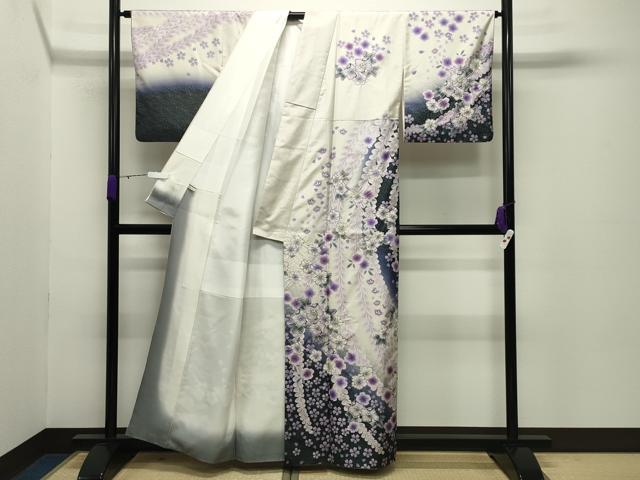 平和屋着物●訪問着　本場染大島紬　辻が花　絞り　正絹　逸品　CABD8858gh